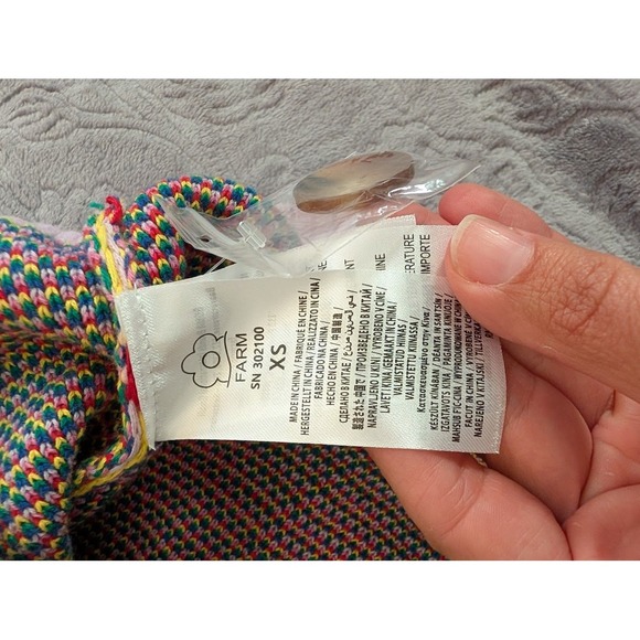 FARM Rio Leopard Pop Mid Length Cardigan XS 100% Cotton NEW Oversized Maximalism - Picture 6 of 9